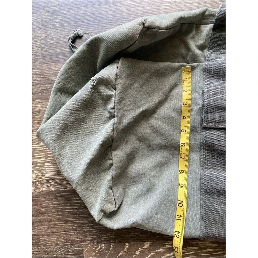 Vintage Military Duffel Bag / Kit Bag Olive Green Canvas Large Utility Carry Bag